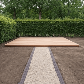 Montage der Echtholz-Terrassendielen